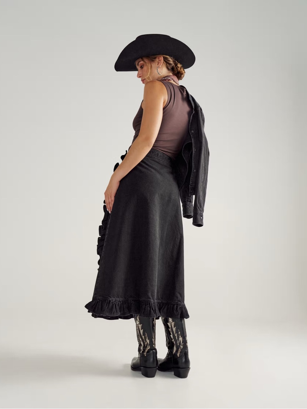 Tecovas Rodeo Maxi Denim Skirt SOLD OUT size Small